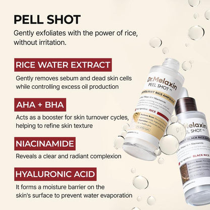 🔥LAST DAY SALE 70% OFF 🔥 Peel Shot Glow Rice Ampoule Duo - Serums for Brightening, Exfoliating, and Moisturizing🌾