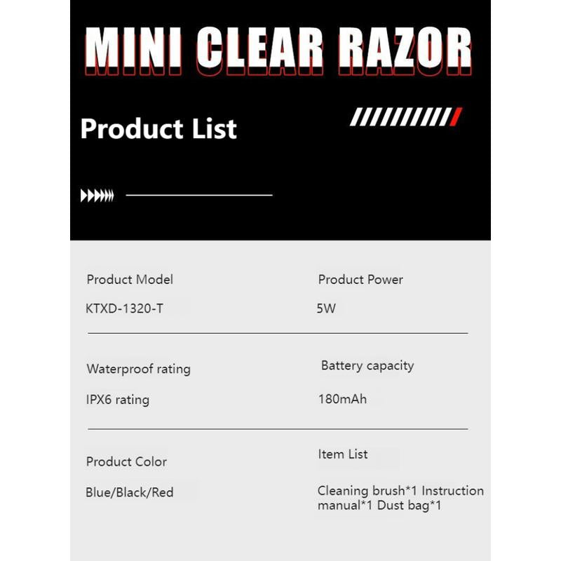 Portable Electric Shaver for Men - Transparent Design, Dual Motor, Compact Twin-Blade Razor Set, Upgraded Version