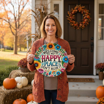 🎄Holiday Pre-Sale Save 49%🔥Welcome to My Happy Place – Metal Wall Sign