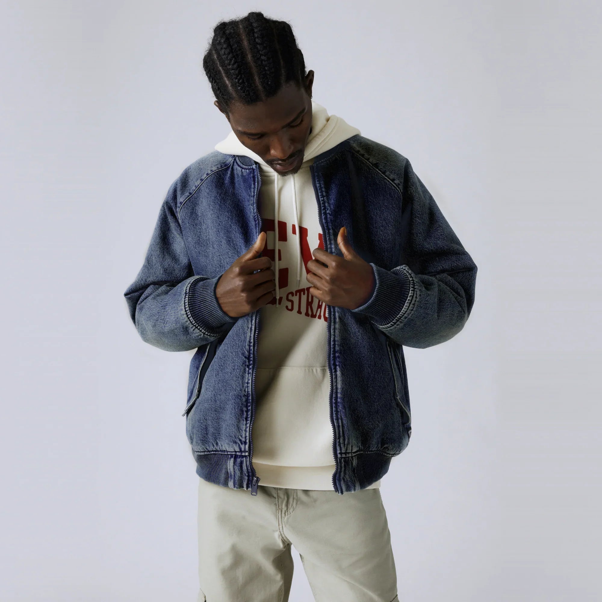 Nova Thread® MEN’S FILBERT FLIGHT JACKET - MED INDIGO - WORN IN